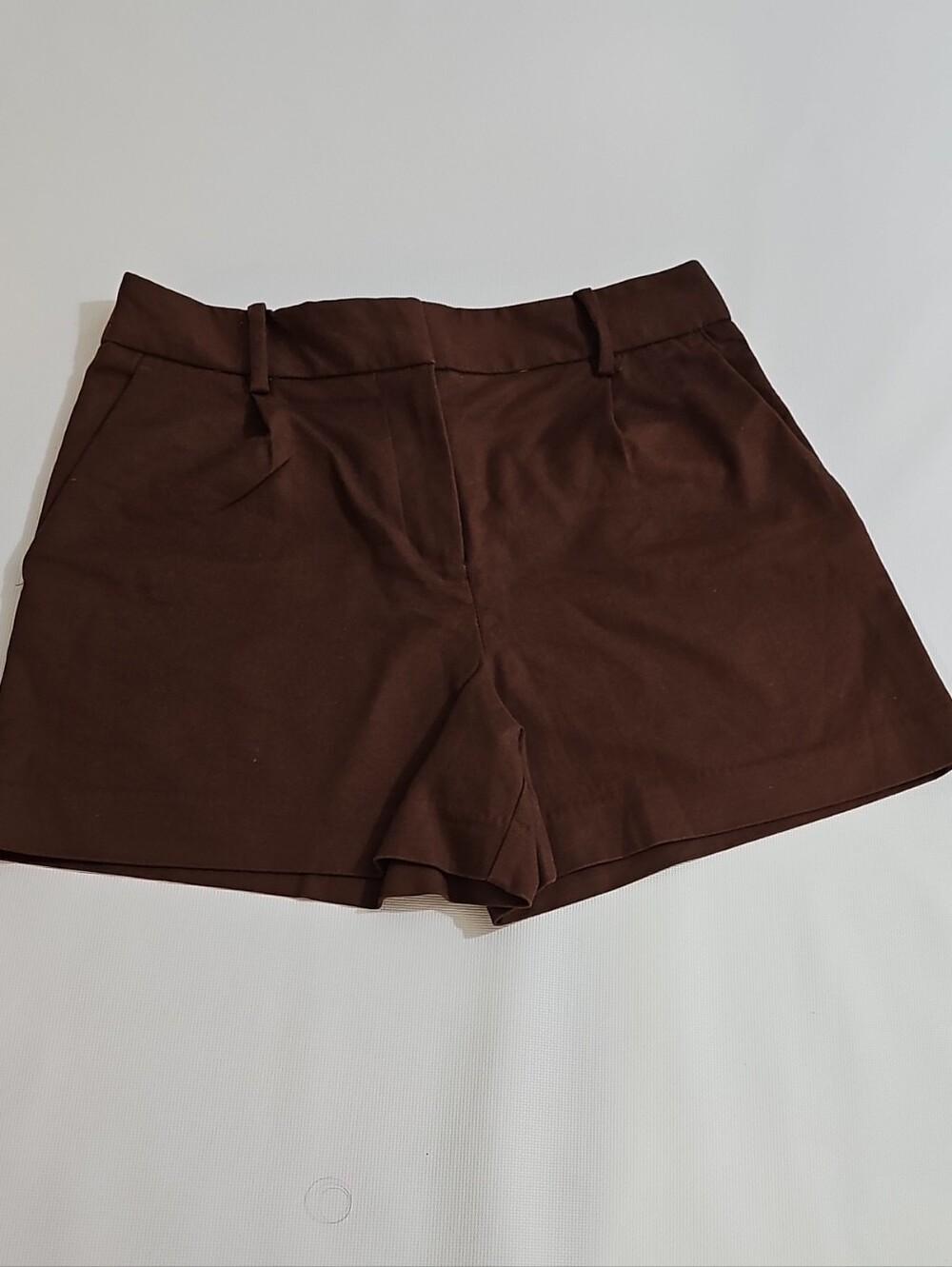 Zara Brown High-Rise Tailored Shorts
